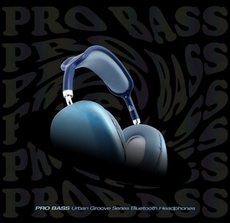 Pro Bass Urban Groove Series Headphones - Blue Bluetooth Headset (Over the Ear)